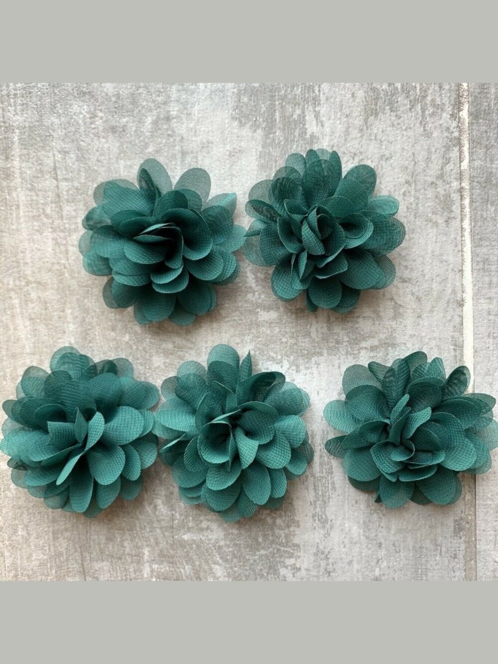 Homemade Handmade Set of 5 Chiffon Flower Fridge Refrigerator Magnets Boho Decor